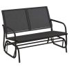 Garden Glider Bench Black 47.4" x 29.9" x 34.1" Textilene & Steel