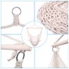 2 Piece Indoor Outdoor Garden Cotton Hanging Rope Air/Sky Chair Swing Beige Hammocks