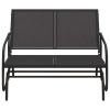 Garden Glider Bench Black 47.4" x 29.9" x 34.1" Textilene & Steel