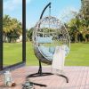 Outdoor Wicker Hanging Swing Chair Patio Hammock Basket Egg Chair with Cushion for Indoor Outdoor Use