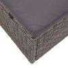 Sun Lounger with Canopy and Cushion Poly Rattan Gray