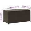 Patio Storage Box Poly Rattan 39.3" x 19.6" x 19.6" Brown