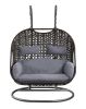 ACME Vasta Patio Swing Chair with Stand, Fabric & Wicker