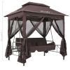 Gazebo Convertible Swing Bench Coffee