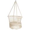 Hanging Hammock Chair with 330 Pound Capacity and Cotton Rope Handwoven Tassels Design