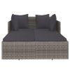 Sunbed with Cushions Gray 71.7" x 46.5" x 24.8" Poly Rattan