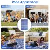 4.98x8FT Reversible Outdoor Rug Waterproof Mat with Storage Bag Portable Plastic Carpet Indoor Outdoor Activity for Picnic Patio Deck RV Blue & White