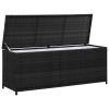 Patio Storage Box Black 59" x 19.7" x 23.6" Poly Rattan