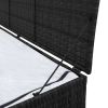 Patio Storage Box Black 59" x 19.7" x 23.6" Poly Rattan