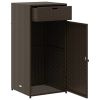 Patio Storage Cabinet Brown 21.7" x 21.7" x 43.7" Poly Rattan