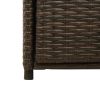 Patio Storage Cabinet Brown 21.7" x 21.7" x 43.7" Poly Rattan