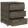 Patio Storage Cabinet Gray 21.7" x 23.2" x 27.2" Poly Rattan