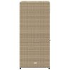 Patio Storage Cabinet Beige 21.7" x 21.7" x 43.7" Poly Rattan