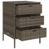 Patio Storage Cabinet Gray 21.7" x 23.2" x 31.5" Poly Rattan