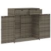 Patio Storage Cabinet Gray 41.3" x 21.7" x 44.5" Poly Rattan