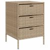 Patio Storage Cabinet Beige 21.7" x 23.2" x 31.5" Poly Rattan