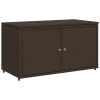 Patio Storage Cabinet Brown 43.3" x 21.7" x 23.8" Poly Rattan