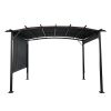 12 x 9 Ft Outdoor Pergola Patio Gazebo,Retractable Shade Canopy,Steel Frame Gray Gazebo,Sun Shelter Pergola for Gardens,Terraces  Backyard