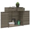 Patio Storage Cabinet Gray 41.3" x 21.7" x 44.5" Poly Rattan