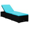 3 Piece Patio Sun Loungers with Tea Table Poly Rattan Black