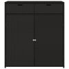 Patio Storage Cabinet Black 41.3" x 21.7" x 44.5" Poly Rattan