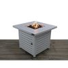 Living Source International 25" H x 30" W Steel Propane/Natural Gas Fire Pit Table (White)