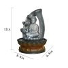 11 Inch Buddha Fountain Fengshui Indoor Tabletop Decorative Waterfall Kit with Submersible Pump for Office and Home Decor