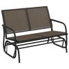 3 Piece Garden Glider Lounge Set Brown Textilene and Steel