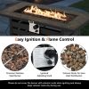 42 Inch 50000 BTU Propane Fire Pit Table with Ore Powder Surface