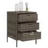 Patio Storage Cabinet Gray 21.7" x 23.2" x 31.5" Poly Rattan