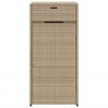 Patio Storage Cabinet Beige 21.7" x 21.7" x 43.7" Poly Rattan