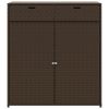 Patio Storage Cabinet Brown 41.3" x 21.7" x 44.5" Poly Rattan