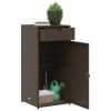 Patio Storage Cabinet Brown 21.7" x 21.7" x 43.7" Poly Rattan