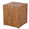 Outdoor Faux Wood Stump Side Table Coffee Table,Side Table ,End Table Accent Table Square Antique Yellow