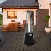 Bosonshop Outdoor Patio Heater, Pyramid Standing Gas LP Propane Heater With Wheels 89 Inches Tall 42000 BTU for Home or Commercial Courtyard (Black)