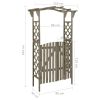 Pergola with Gate 45.7" x 15.7" x 80.3" Gray Solid Firwood