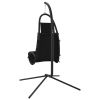 Garden Swing Chair with Cushion Black Oxford Fabric and Steel