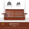 2 Seater Outdoor Patio Swing Chair-Brown