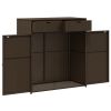 Patio Storage Cabinet Brown 41.3" x 21.7" x 44.5" Poly Rattan