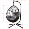 Swing Egg Chair With Stand, High-Quality Modern Design, 37.4" x 37.4" x 76.77" (Red)