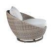 Cozy Outdoor Set - Swivel Woven Chairs, Side Table - All-Weather Resin Wicker, Powder-Coated Aluminum, Fully Assembled