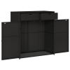 Patio Storage Cabinet Black 41.3" x 21.7" x 44.5" Poly Rattan