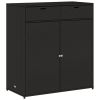 Patio Storage Cabinet Black 41.3" x 21.7" x 44.5" Poly Rattan