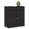 Patio Storage Cabinet Black 41.3" x 21.7" x 44.5" Poly Rattan