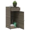 Patio Storage Cabinet Gray 21.7" x 21.7" x 43.7" Poly Rattan