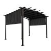 12 x 9 Ft Outdoor Pergola Patio Gazebo,Retractable Shade Canopy,Steel Frame Gray Gazebo,Sun Shelter Pergola for Gardens,Terraces  Backyard