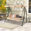 2-Seat Outdoor Convertible Swing Chair with Flat Bed and Adjustable Canopy