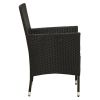 9 Piece Patio Dining Set with Cushions Poly Rattan Black