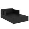 Sunbed with Cushions Black 71.7" x 46.5" x 24.8" Poly Rattan