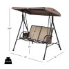 2-Person Patio Swing with Adjustable Canopy and 2 Storage Pockets